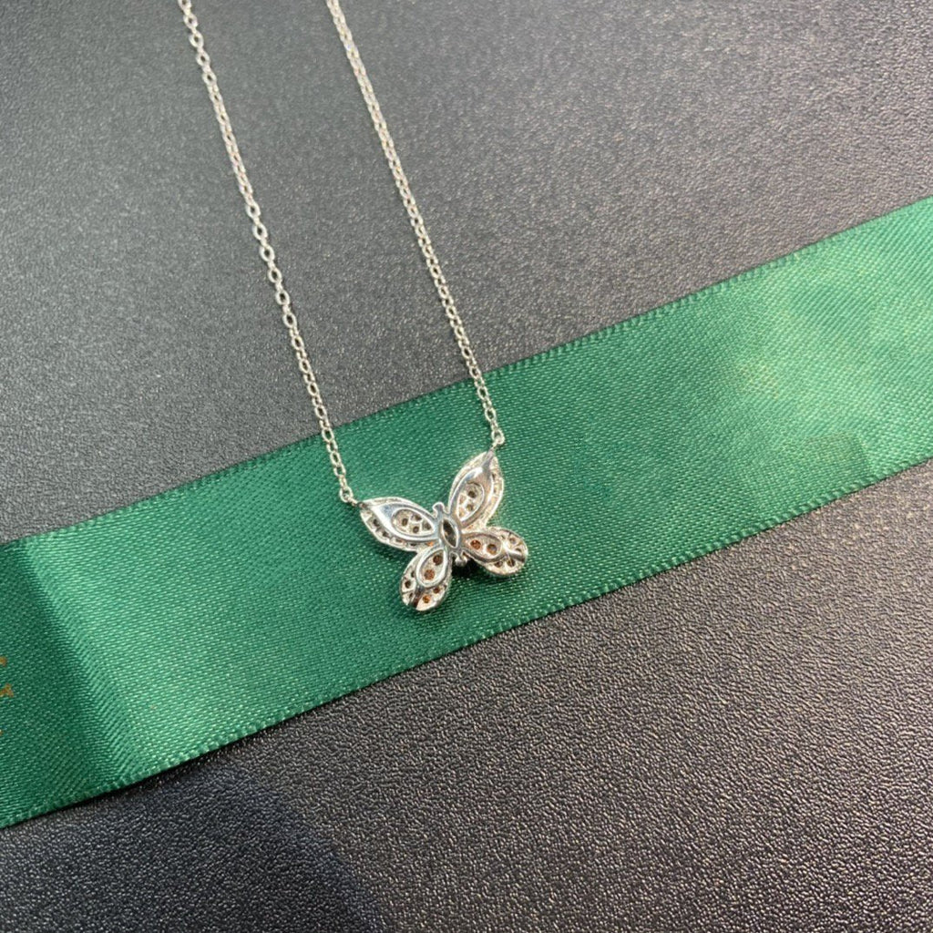 BUTTERFLY ORANGE DIAMOND PAVED NECKLACE