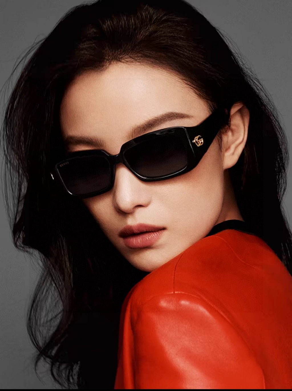 RECTANGULAR FRAME SUNGLASSES 570237 IN ACETATE